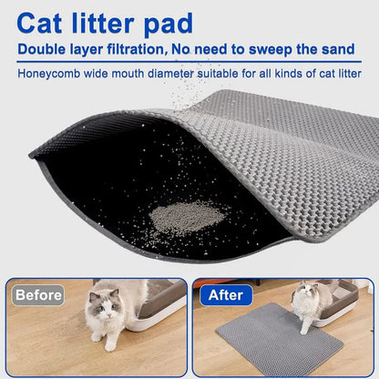 Double Layer Cat Litter Trapping Mat Black