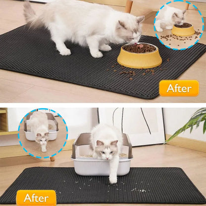 Double Layer Cat Litter Trapping Mat Black